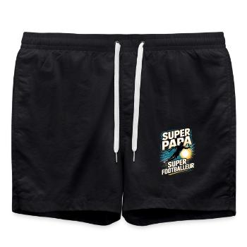 Super Papa Footballeur - Short de bain - noir - Devant - AI Model Male 185 light (185cm)