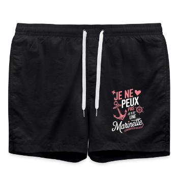 Je ne peux pas je suis une Marinette - Short de bain - noir - Devant - AI Model Male 185 light (185cm)