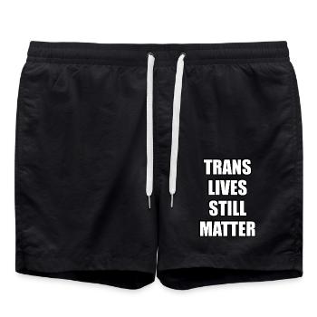 Trans-Leben sind immer noch wichtig - Badeshorts - Schwarz - Vorne - AI Model Male 185 light (185cm)