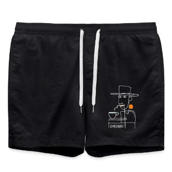 Espressionist - Espresso - Boisson au café - Short de bain - noir - Devant - AI Model Male 185 light (185cm)