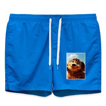 Ein braun-roter Welpe. - Badeshorts - Cobalt blue - Vorne