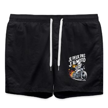 Je peux pas j'ai moto - Short de bain - noir - Devant - AI Model Male 185 light (185cm)