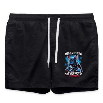 Mein Bester Freund hat vier Pfoten - Badeshorts - Schwarz - Vorne - AI Model Male 185 light (185cm)