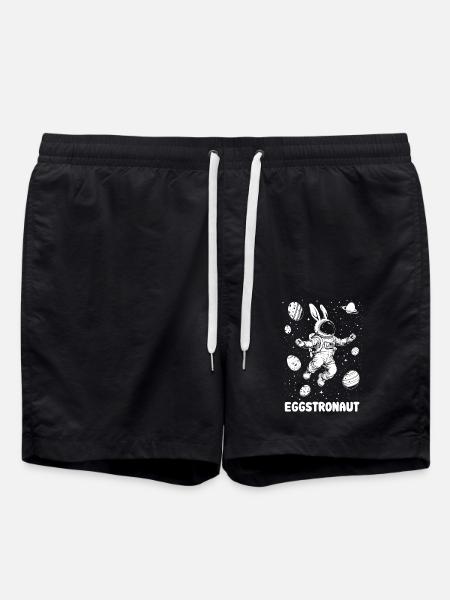 Osterhase - Eggstronaut - Osterei - Geschenk - Badeshorts - Schwarz