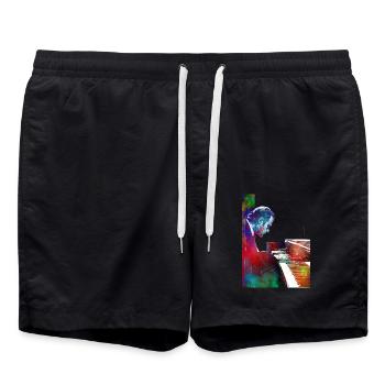 Pianist Musik Kunst - Badeshorts - Schwarz - Vorne - AI Model Male 185 light (185cm)