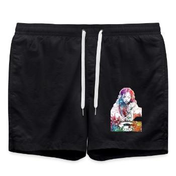 DJ girl music console - Swim Trunks - black - Front - AI Model Male 185 light (185cm)