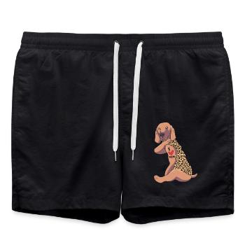 Weimaraner - Badeshorts - Schwarz - Vorne - AI Model Male 185 light (185cm)