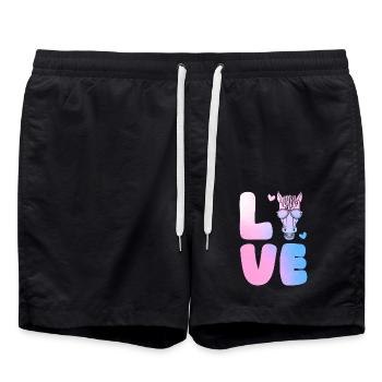 Reiten Pferd - Badeshorts - Schwarz - Vorne - AI Model Male 185 light (185cm)