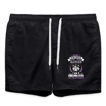 Correctional Officer I Am Not Princess - Swim Trunks - black - Front - AI Model Male 185 light (185cm)