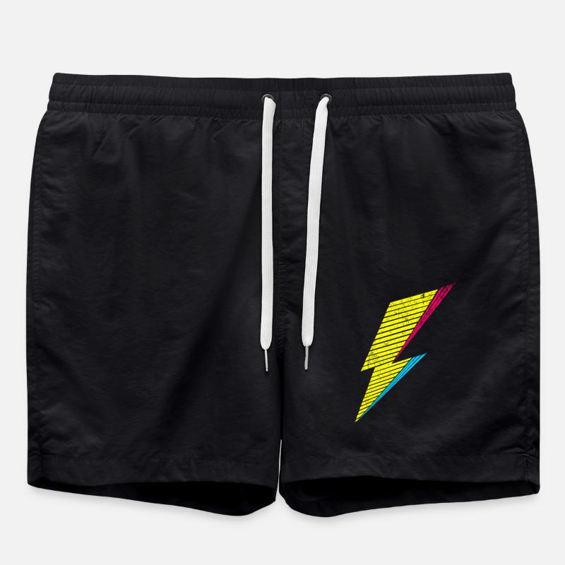 bolt of lightning 80s - Badeshorts - Schwarz