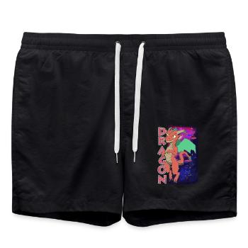 Cute Dragon - Badeshorts - Schwarz - Vorne - AI Model Male 185 light (185cm)
