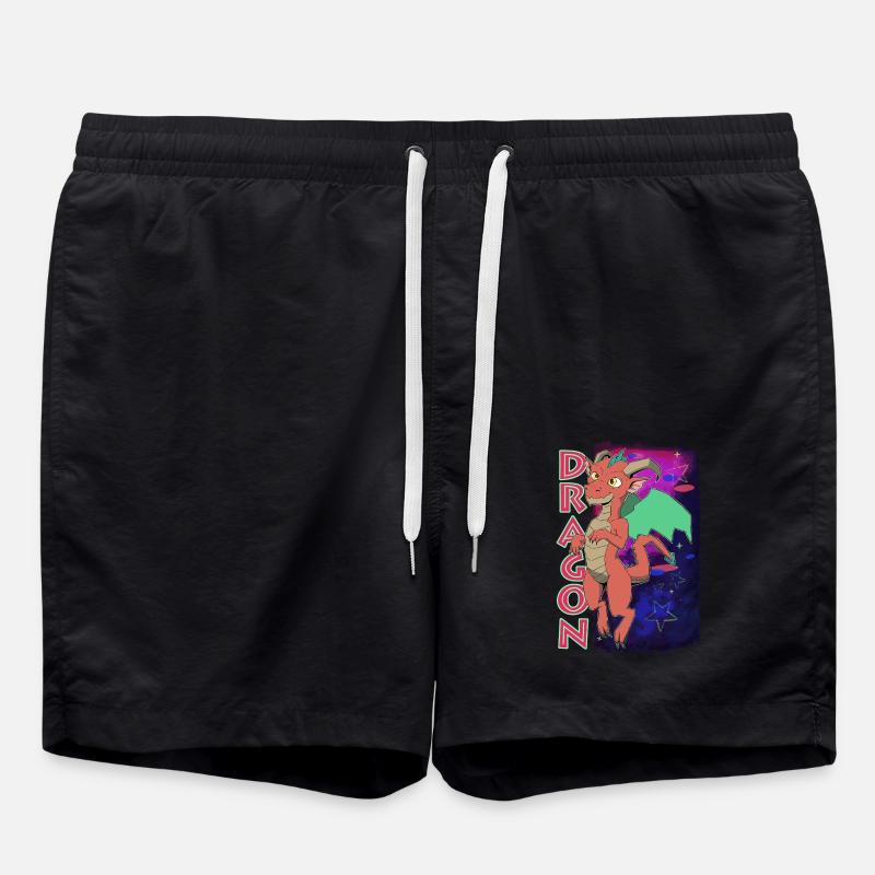 Cute Dragon - Swim Trunks - black