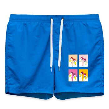 Drôles de poulets Popart - Short de bain - cobalt blue - Devant