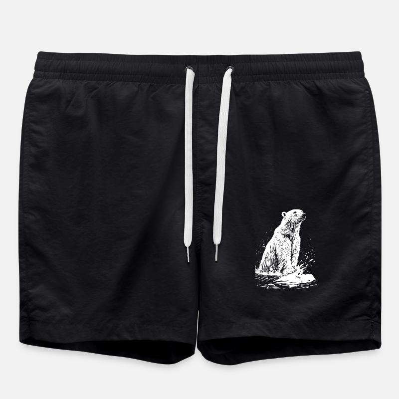 Ours blanc - Short de bain - noir