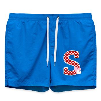 Letter S heart - Swim Trunks - cobalt blue - Front