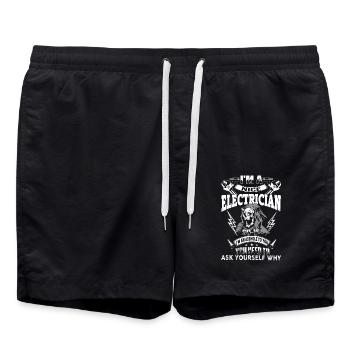 I am A Nice Electrician - Swim Trunks - black - Front - AI Model Male 185 light (185cm)