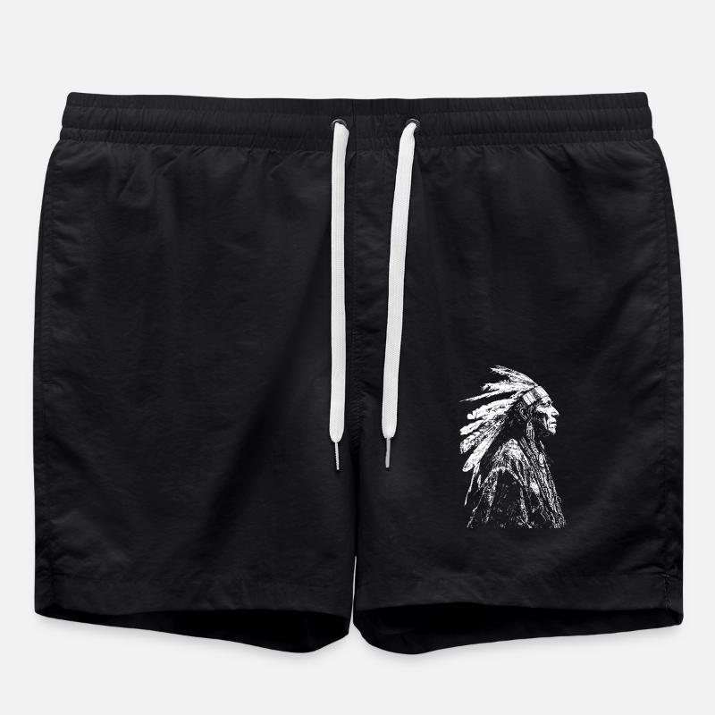 Indianer Native American Indigenous - Badeshorts - Schwarz