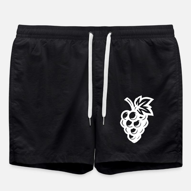 Grapes Symbol Grapes - Swim Trunks - black