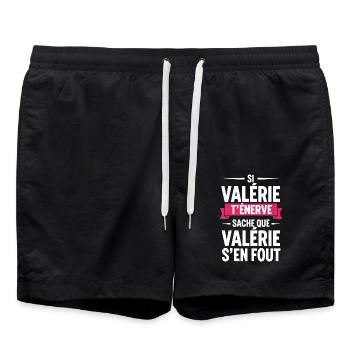 Cadeau Femme Humour Prénom Personnalisé Valérie - Short de bain - noir - Devant - AI Model Male 185 light (185cm)