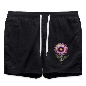 Blume, Garten, Natur - Badeshorts - Schwarz - Vorne - AI Model Male 185 light (185cm)