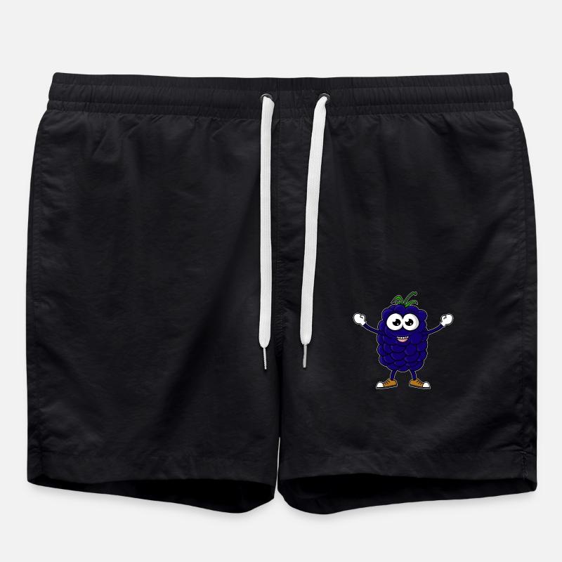 Blackberry Cartoon - Swim Trunks - black