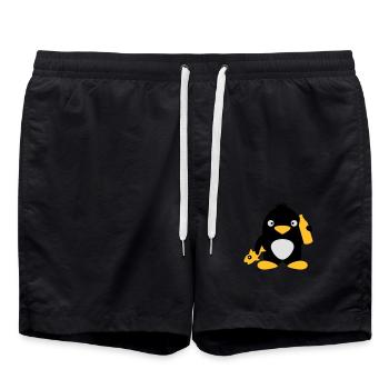 Fish And Beer Penguin - Badeshorts - Schwarz - Vorne - AI Model Male 185 light (185cm)