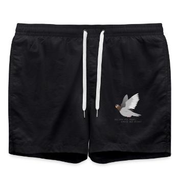 Taube Scheiß Auf Alles - Badeshorts - Schwarz - Vorne - AI Model Male 185 light (185cm)