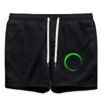 Kreis Symbol Form - Badeshorts - Schwarz - Vorne - AI Model Male 185 light (185cm)
