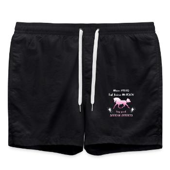 Pferd Spruch Lustig Reiten Reiterferien Geschenk - Badeshorts - Schwarz - Vorne - AI Model Male 185 light (185cm)