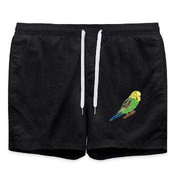 Yellow Budgie I - Swim Trunks - black - Front - AI Model Male 185 light (185cm)