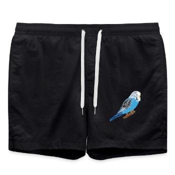 Perruche bleue / Blue Budgie I - Short de bain - noir - Devant - AI Model Male 185 light (185cm)