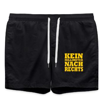 kein millimeter nach rechts - Badeshorts - Schwarz - Vorne - AI Model Male 185 light (185cm)