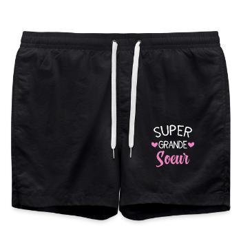 Cadeau De Cœurs Super Grande Sœur - Short de bain - noir - Devant - AI Model Male 185 light (185cm)