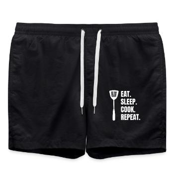 Cooking Baker Gift Hobby Chef Chef Funny - Swim Trunks - black - Front - AI Model Male 185 light (185cm)