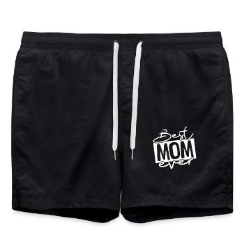 best mom ever in white - Badeshorts - Schwarz - Vorne - AI Model Male 185 light (185cm)