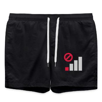 Poor coverage cellular connection - Swim Trunks - black - Front - AI Model Male 185 light (185cm)