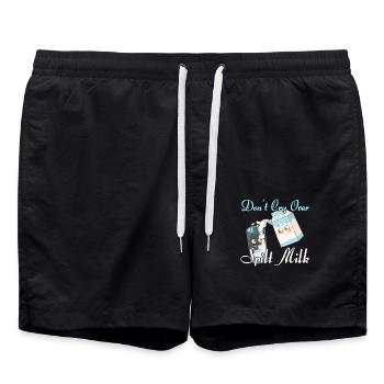 Milch Milchmann Milchtrinker - Badeshorts - Schwarz - Vorne - AI Model Male 185 light (185cm)