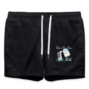 Milch Milchmann Milchtrinker - Badeshorts - Schwarz - Vorne - AI Model Male 185 light (185cm)