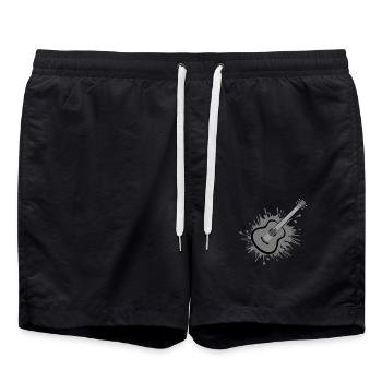 Éclaboussures de couleur gouttes guitare guitariste - Short de bain - noir - Devant - AI Model Male 185 light (185cm)