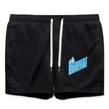 Logo Worlds okayest Brother - Swim Trunks - black - Front - AI Model Male 185 light (185cm)