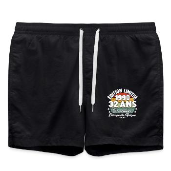 Cadeau 32 ans d'excellence / Édition limitée 1990 - Short de bain - noir - Devant - AI Model Male 185 light (185cm)