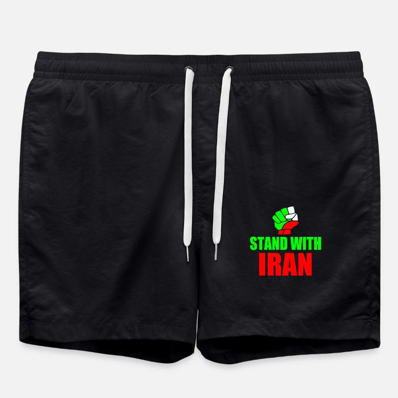Stand with iran - Badeshorts - Schwarz