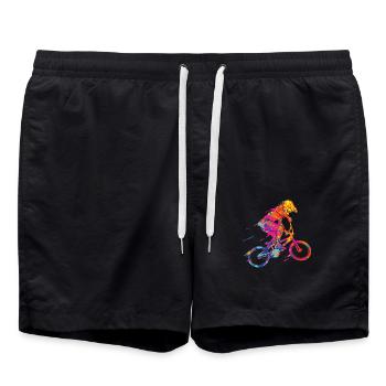 BMX Colorful Paint Graphic Biker Freestyle Racing - Short de bain - noir - Devant - AI Model Male 185 light (185cm)