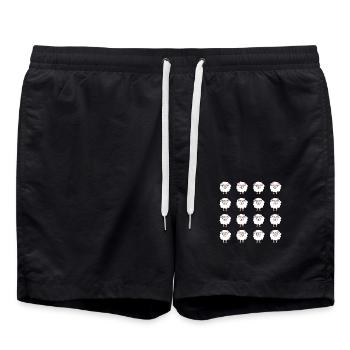 Schafe - Badeshorts - Schwarz - Vorne - AI Model Male 185 light (185cm)