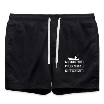 Pêcheur saint Valentin - Short de bain - noir - Devant - AI Model Male 185 light (185cm)