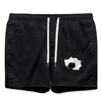 Poland Map Framed Real Football EN - Swim Trunks - black - Front - AI Model Male 185 light (185cm)