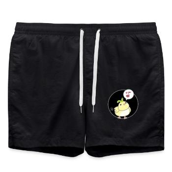 Vogel koreanisch - japanischer Stil 02 - Badeshorts - Schwarz - Vorne - AI Model Male 185 light (185cm)
