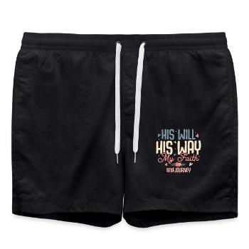 Sa volonté Mon chemin Ma foi #IVFJourney Récupération - Short de bain - noir - Devant - AI Model Male 185 light (185cm)