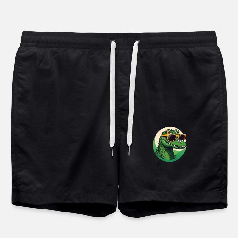 Cooles Krokodil - Badeshorts - Schwarz