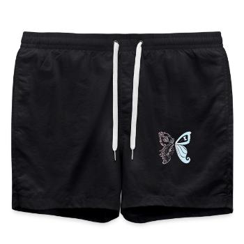 Bride and groom as butterflies - Swim Trunks - black - Front - AI Model Male 185 light (185cm)